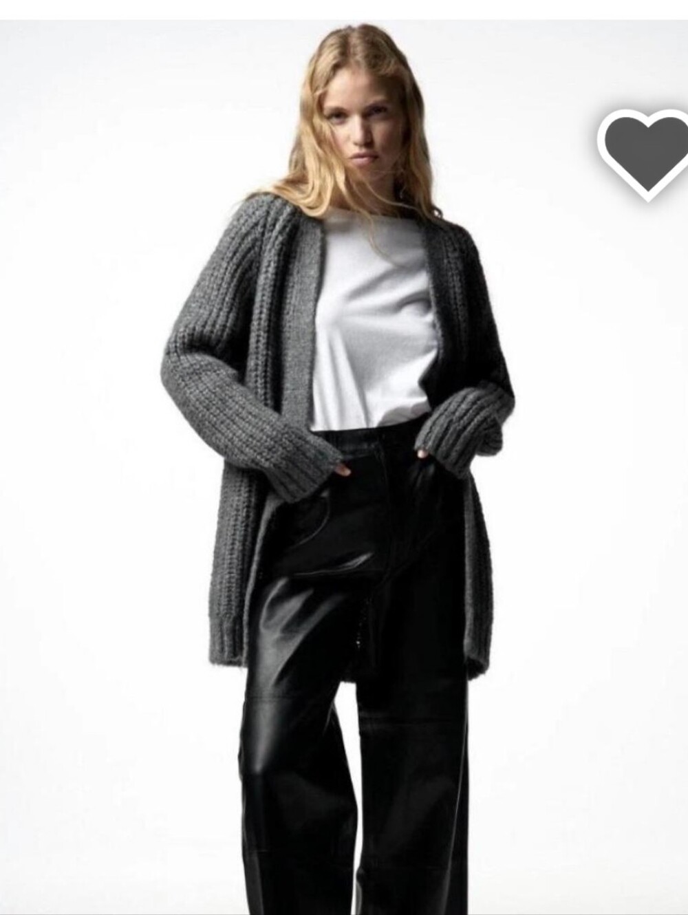 Zara Gray Chunky Knit Cardigan